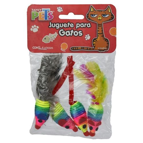 Juego Textil 4 Pzas Estimulante Caza P/gatos Fancy Pets