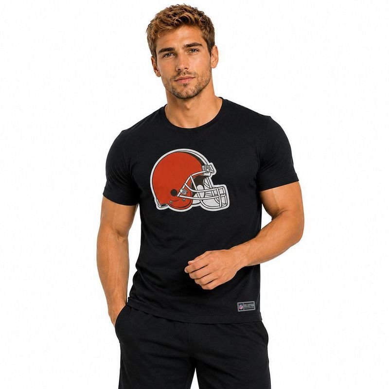 Playera Aficionado NFL Cleveland Browns Manga Corta Negro Hombre