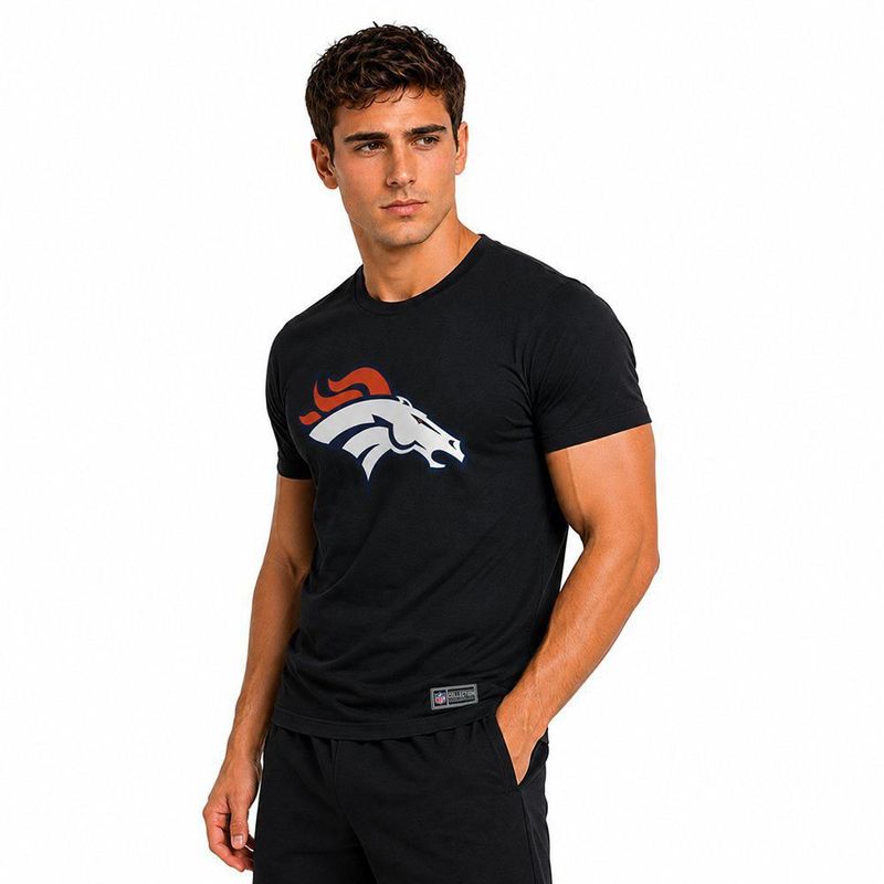 Playera Aficionado NFL Denver Broncos Manga Corta Negro Hombre