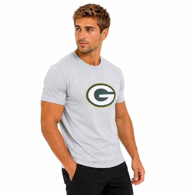 Playera Aficionado NFL Green Bay Packers Manga Corta Gris Hombre