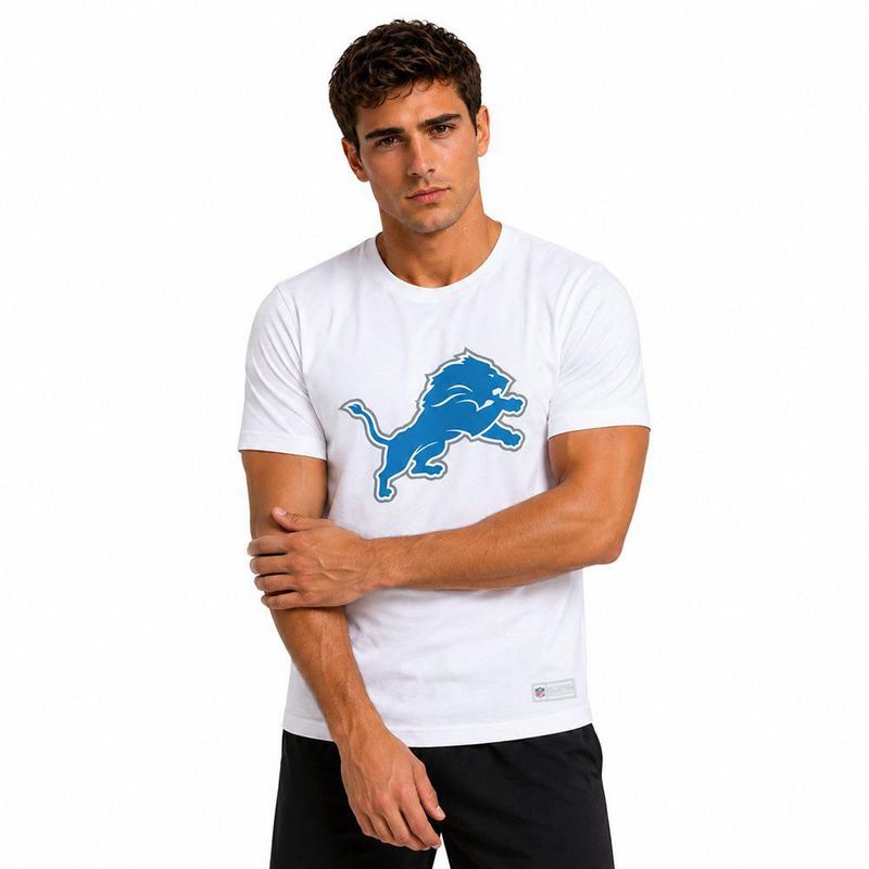 Playera Aficionado NFL Detroit Lions Manga Corta Blanco Hombre
