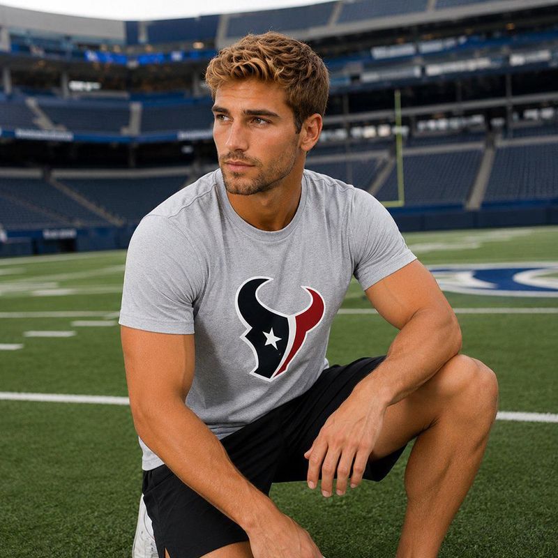 Playera Aficionado NFL Houston Texans Manga Corta Gris Hombre