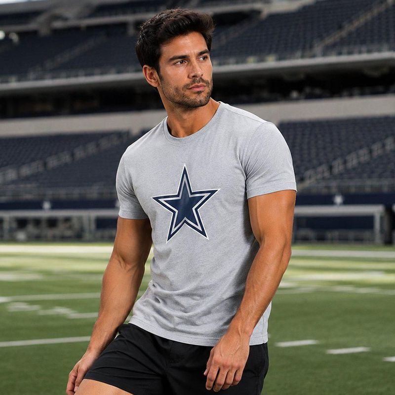 Playera Aficionado NFL Dallas Cowboys Manga Corta Gris Hombre