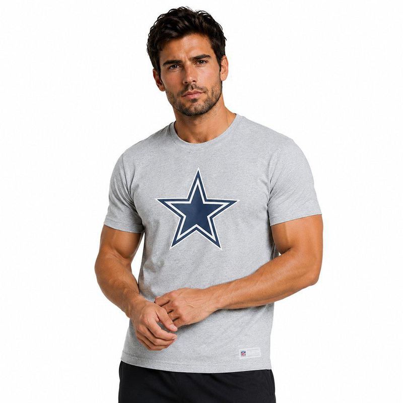Playera Aficionado NFL Dallas Cowboys Manga Corta Gris Hombre