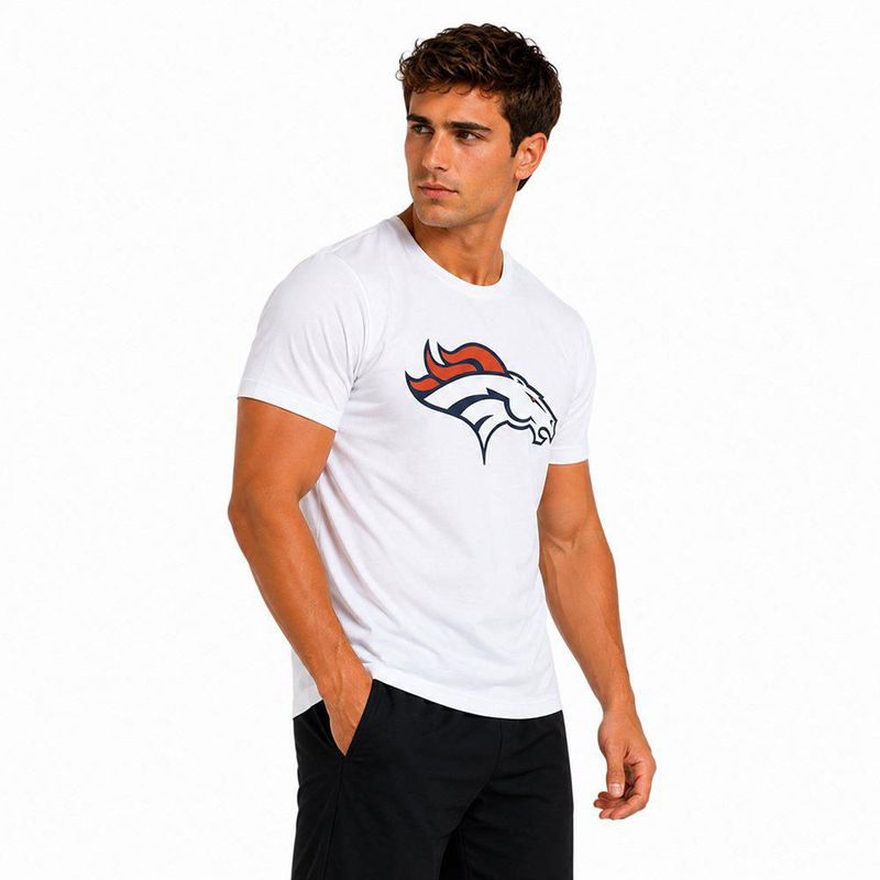 Playera Aficionado NFL Denver Broncos Manga Corta Blanco Hombre