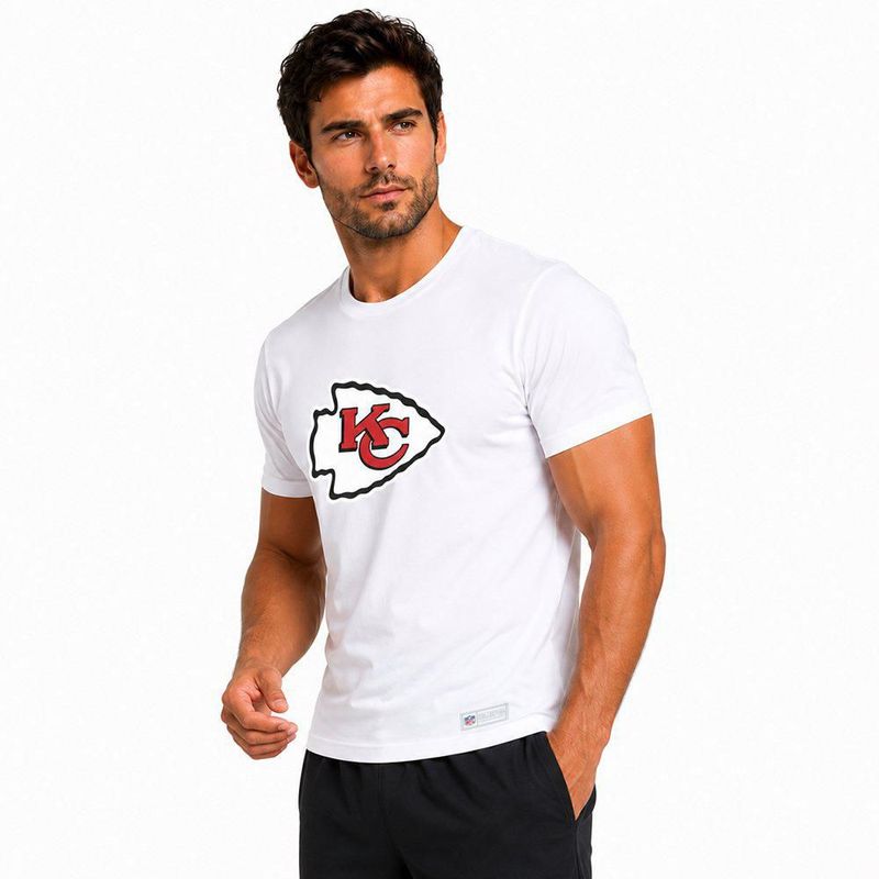 Playera Aficionado NFL Kansas City Chiefs Manga Corta Blanco Hombre