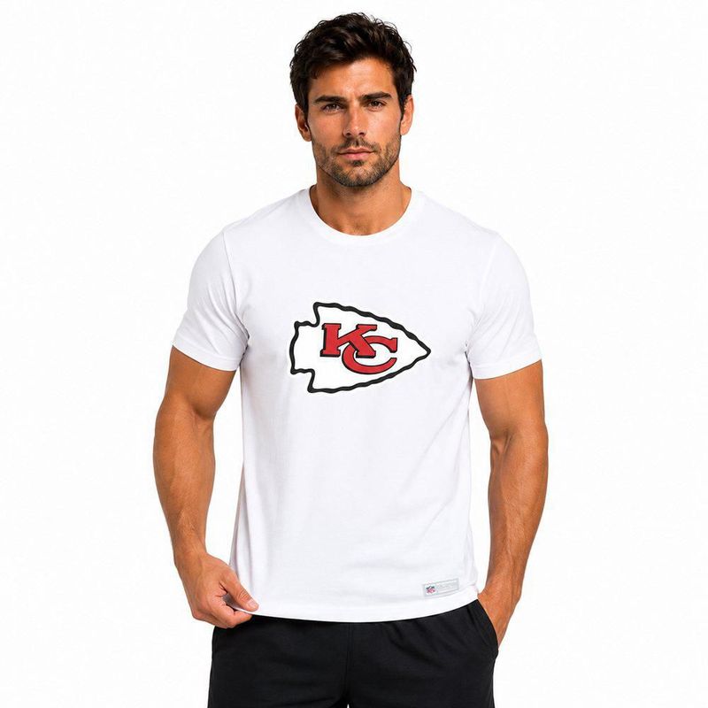 Playera Aficionado NFL Kansas City Chiefs Manga Corta Blanco Hombre