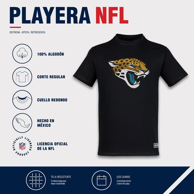 Playera Aficionado NFL Jacksonville Jaguars Manga Corta Negro Hombre