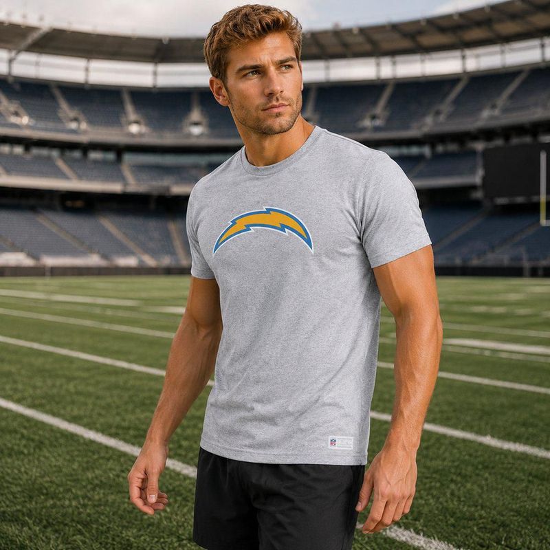 Playera Aficionado NFL Los Angeles Chargers Manga Corta Gris Hombre
