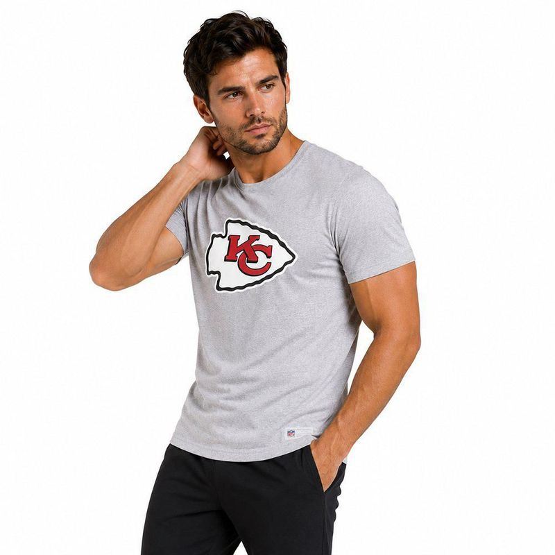 Playera Aficionado NFL Kansas City Chiefs Manga Corta Gris Hombre
