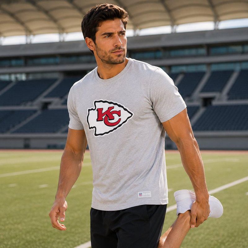 Playera Aficionado NFL Kansas City Chiefs Manga Corta Gris Hombre