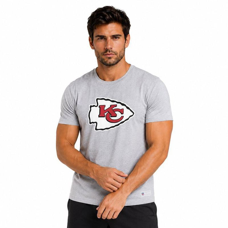 Playera Aficionado NFL Kansas City Chiefs Manga Corta Gris Hombre