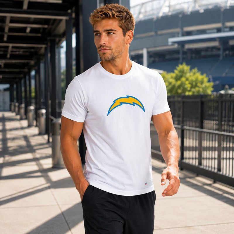 Playera Aficionado NFL Los Angeles Chargers Manga Corta Blanco Hombre