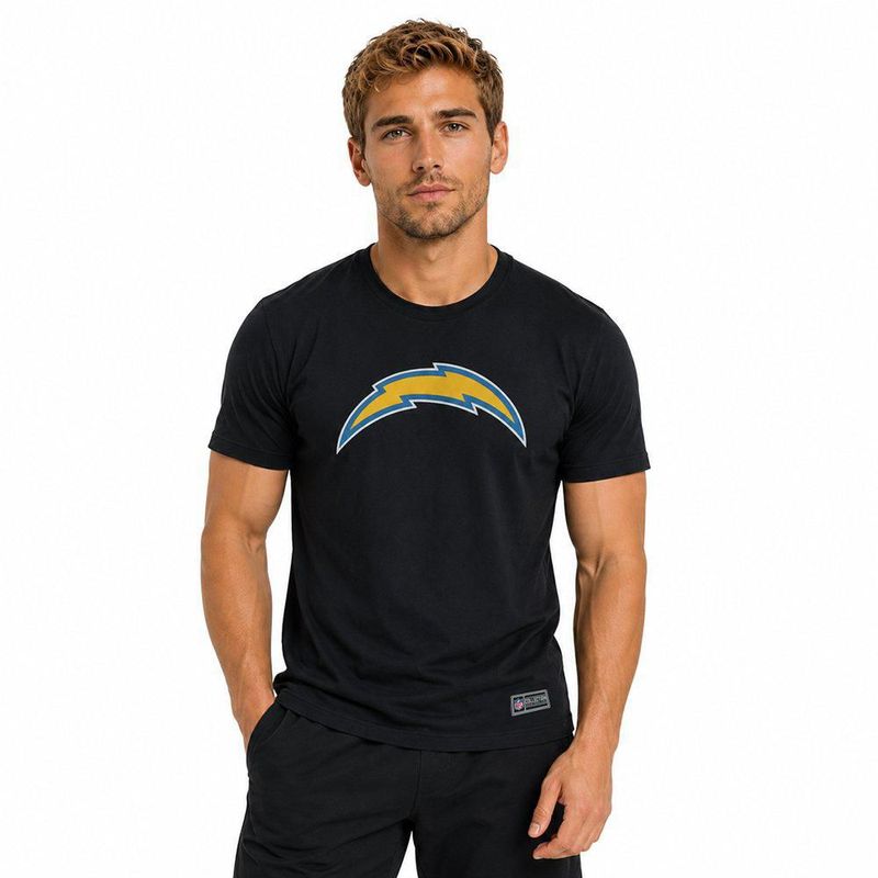 Playera Aficionado NFL Los Angeles Chargers Manga Corta Negro Hombre