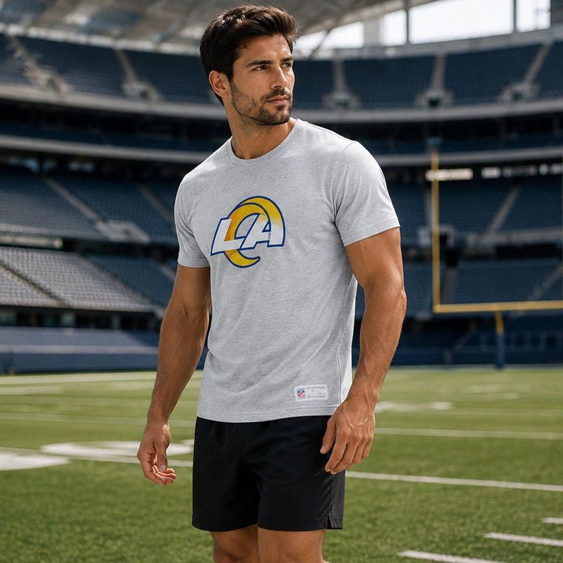 Playera Aficionado NFL Los Angeles Rams Manga Corta Gris Hombre