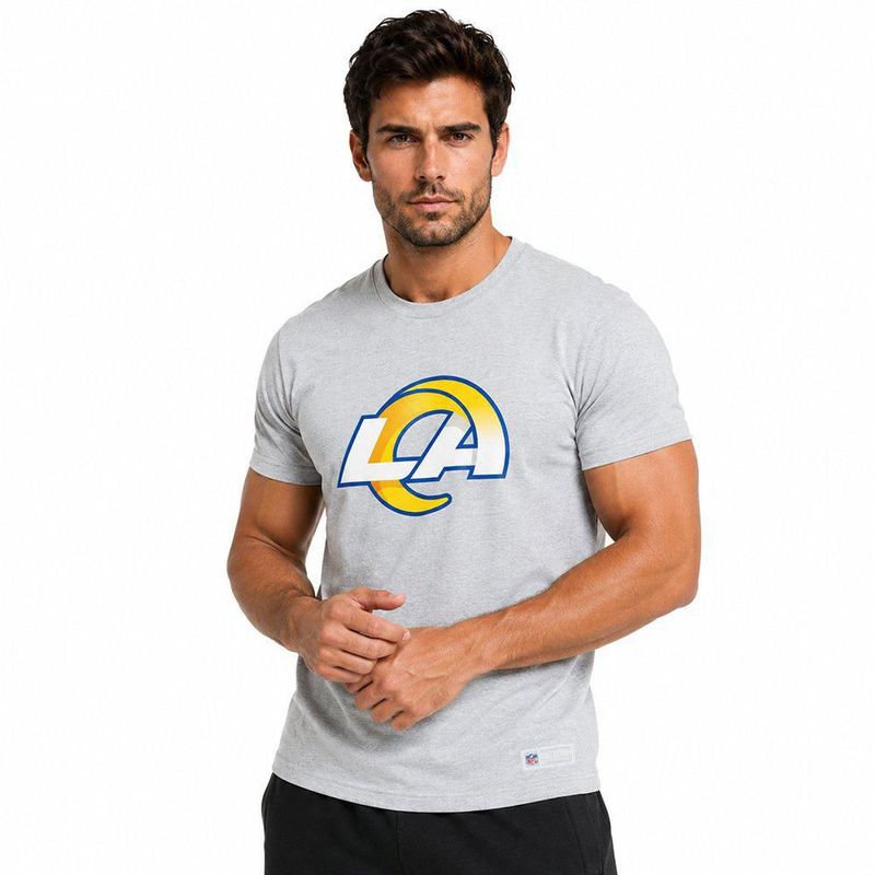 Playera Aficionado NFL Los Angeles Rams Manga Corta Gris Hombre