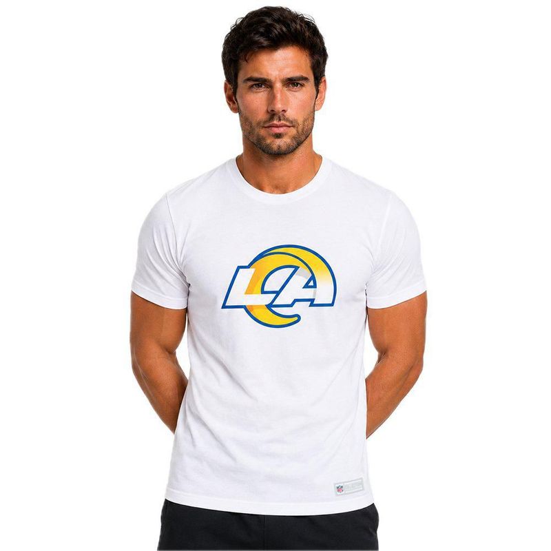 Playera Aficionado NFL Los Angeles Rams Manga Corta Blanco Hombre
