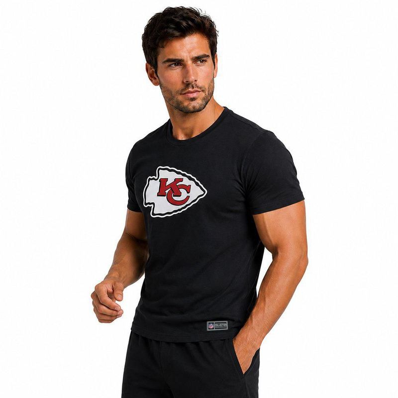 Playera Aficionado NFL Kansas City Chiefs Manga Corta Negro Hombre