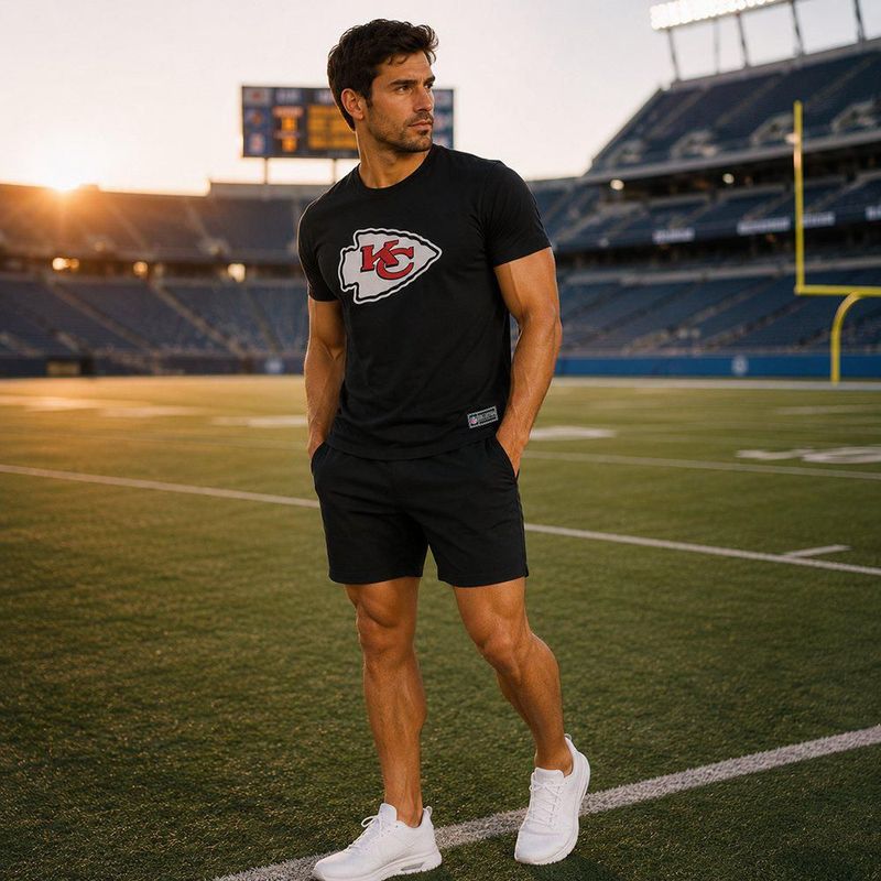 Playera Aficionado NFL Kansas City Chiefs Manga Corta Negro Hombre