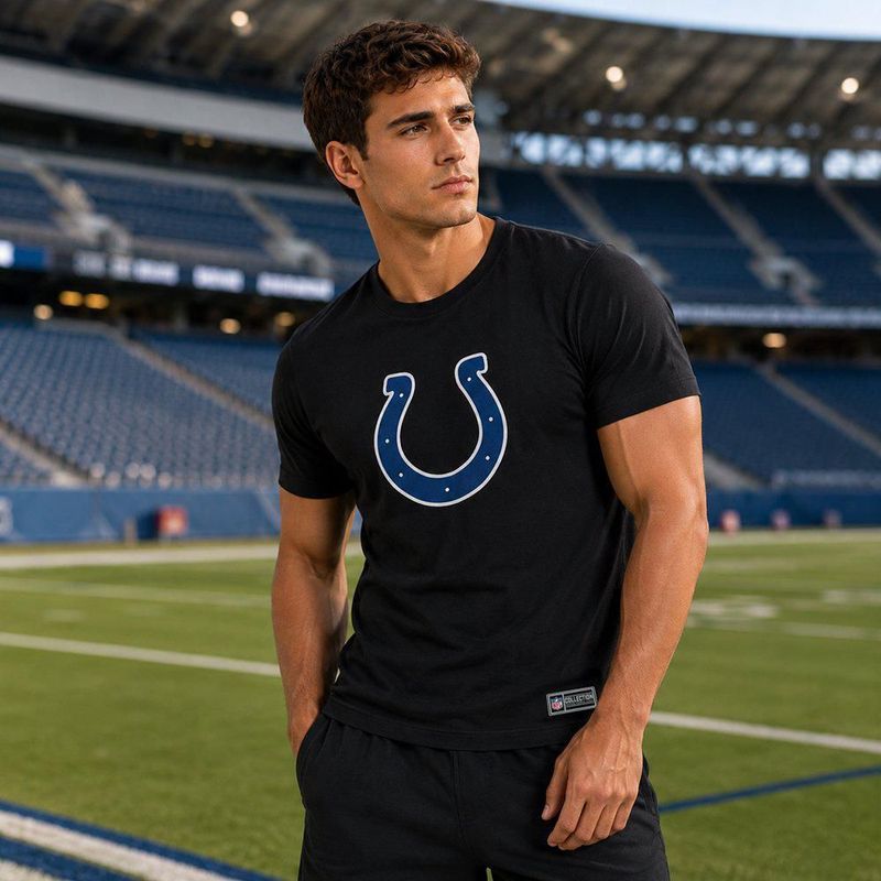 Playera Aficionado NFL Indianapolis Colts Manga Corta Negro Hombre