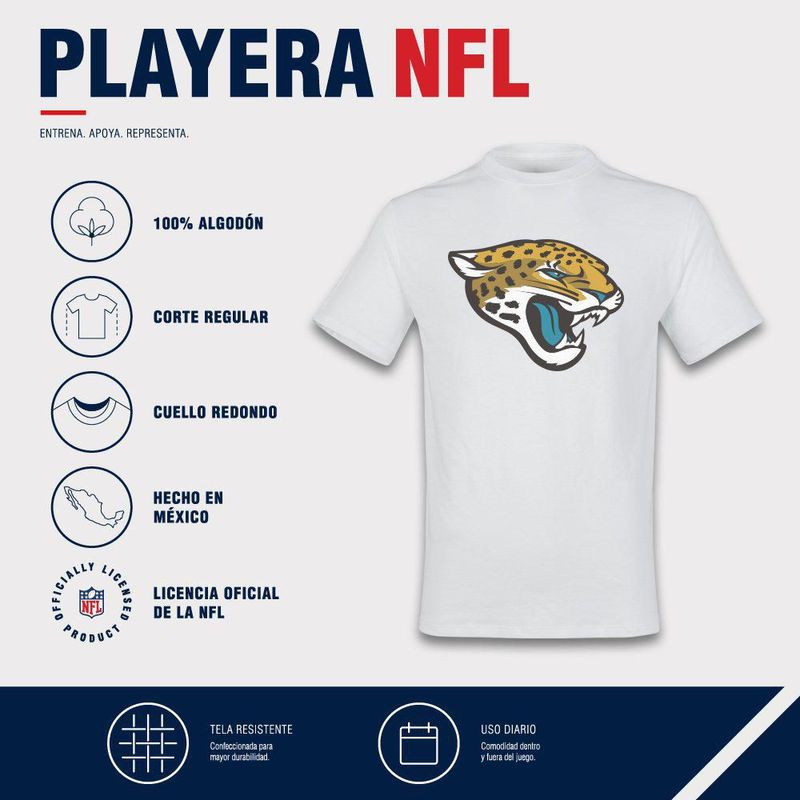 Playera Aficionado NFL Jacksonville Jaguars Manga Corta Blanco Hombre