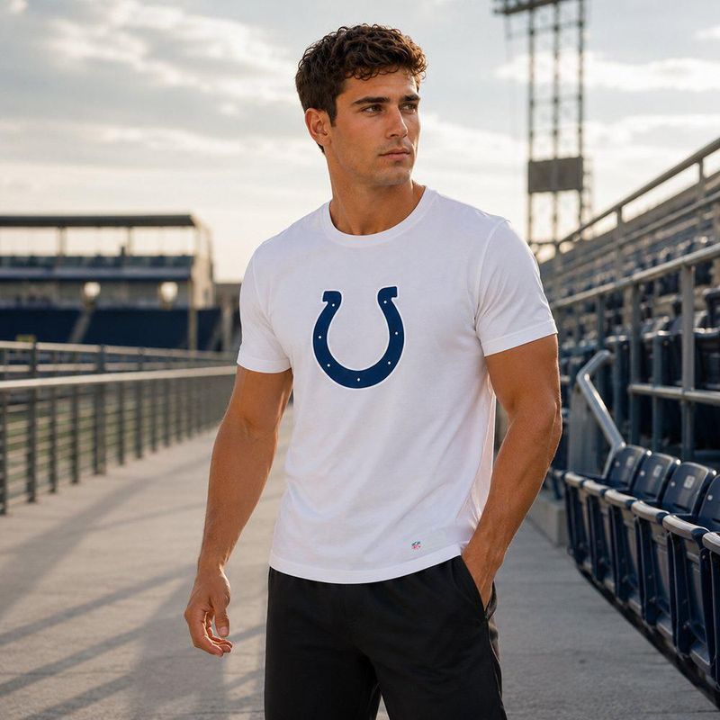 Playera Aficionado NFL Indianapolis Colts Manga Corta Blanco Hombre