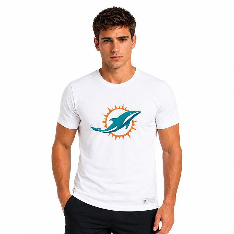 Playera Aficionado NFL Miami Dolphins Manga Corta Blanco Hombre