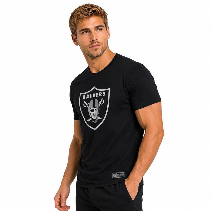 Playera Aficionado NFL Las Vegas Raiders Manga Corta Negro Hombre