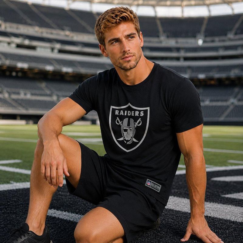 Playera Aficionado NFL Las Vegas Raiders Manga Corta Negro Hombre
