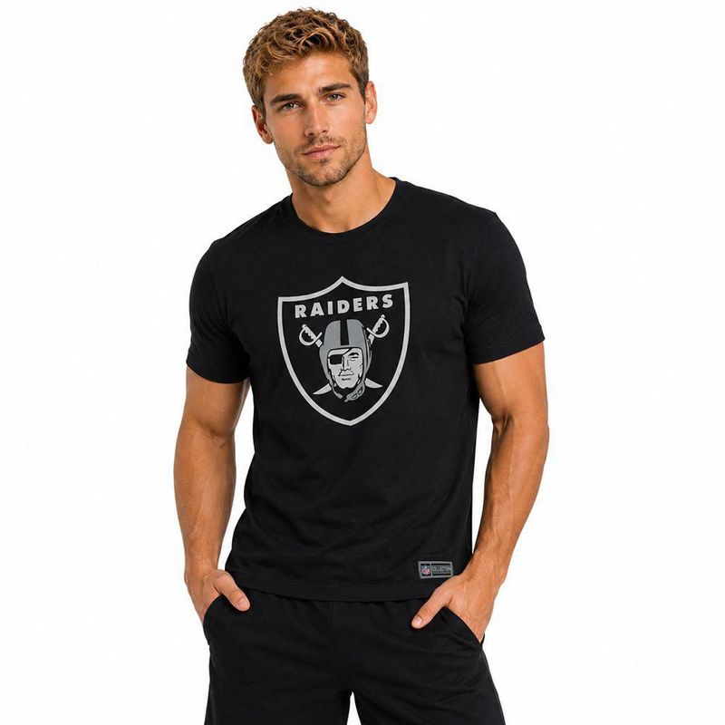 Playera Aficionado NFL Las Vegas Raiders Manga Corta Negro Hombre