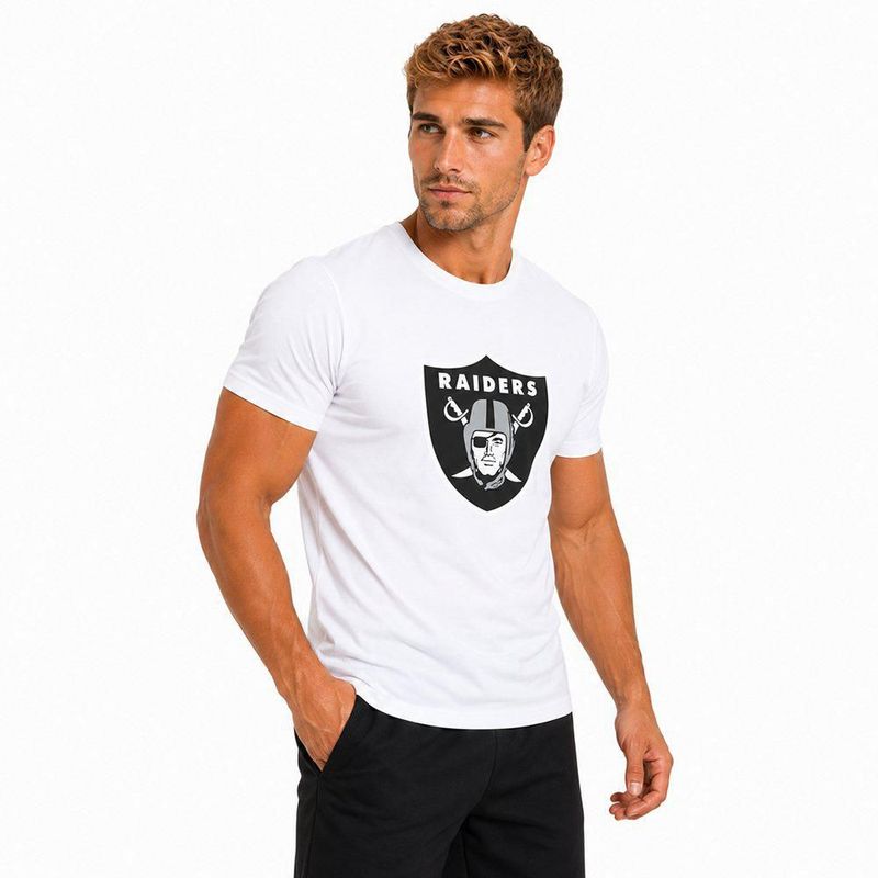 Playera Aficionado NFL Las Vegas Raiders Manga Corta Blanco Hombre