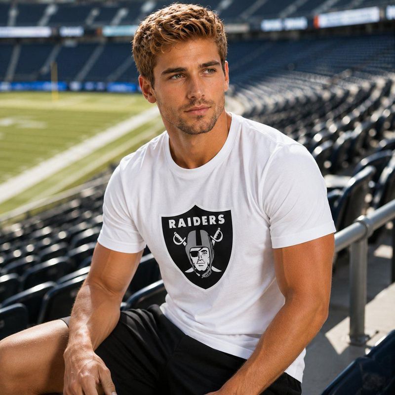 Playera Aficionado NFL Las Vegas Raiders Manga Corta Blanco Hombre