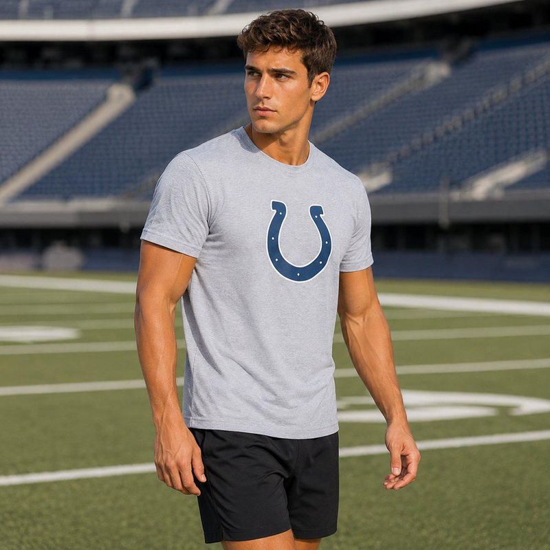 Playera Aficionado NFL Indianapolis Colts Manga Corta Gris Hombre