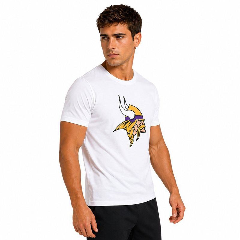 Playera Aficionado NFL Minnesota Vikings Manga Corta Blanco Hombre