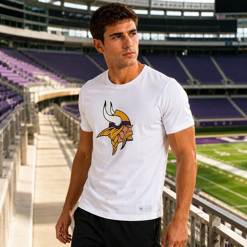 Playera Aficionado NFL Minnesota Vikings Manga Corta Blanco Hombre