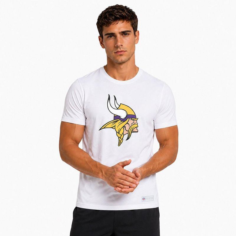 Playera Aficionado NFL Minnesota Vikings Manga Corta Blanco Hombre