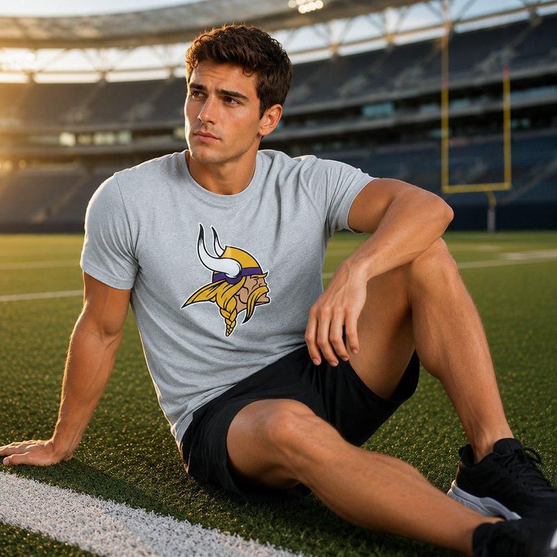 Playera Aficionado NFL Minnesota Vikings Manga Corta Gris Hombre