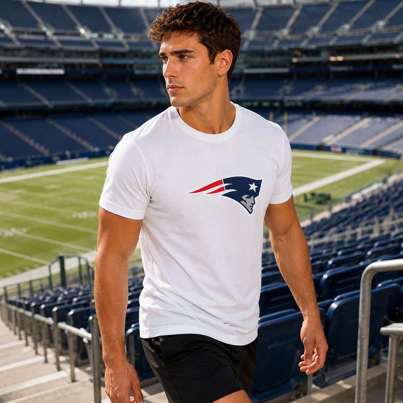 Playera Aficionado NFL New England Patriots Manga Corta Blanco Hombre