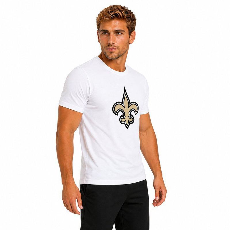Playera Aficionado NFL New Orleans Saints Manga Corta Blanco Hombre