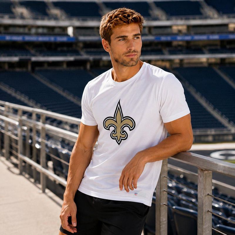 Playera Aficionado NFL New Orleans Saints Manga Corta Blanco Hombre