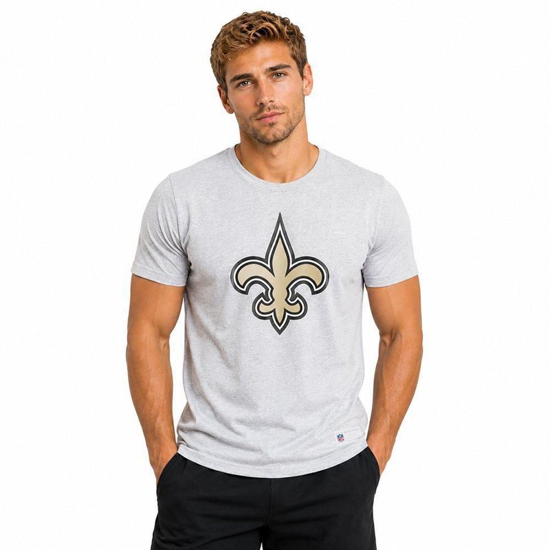 Playera Aficionado NFL New Orleans Saints Manga Corta Gris Hombre