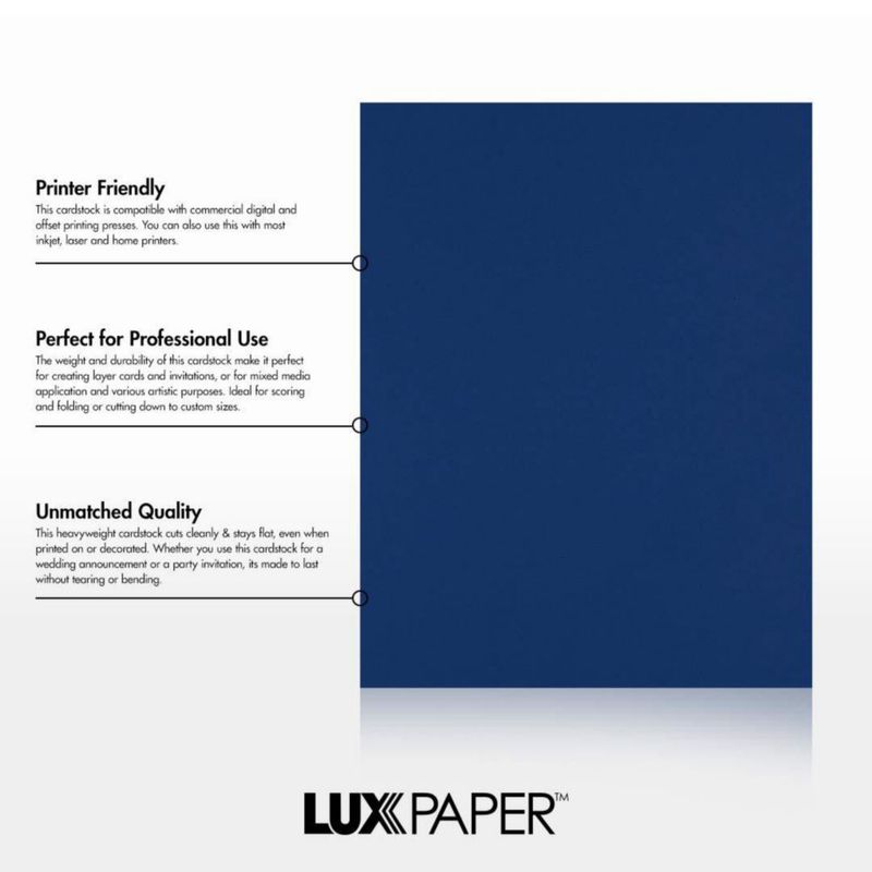 Cartulina LUXPaper A4 Azul Marino 100 lb - 50 unidades