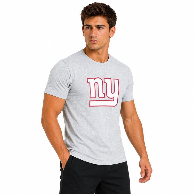 Playera Aficionado NFL New York Giants Manga Corta Gris Hombre
