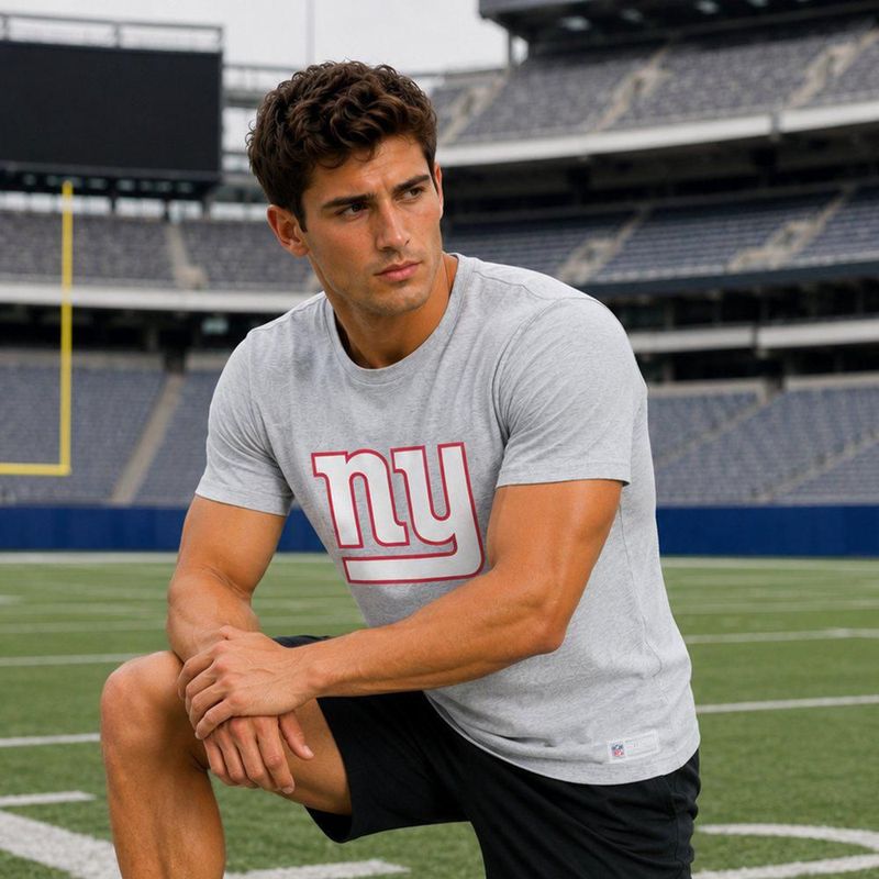 Playera Aficionado NFL New York Giants Manga Corta Gris Hombre