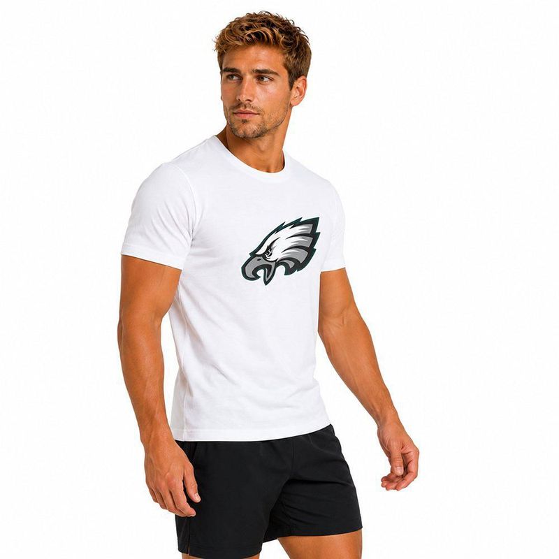 Playera Aficionado NFL Philadelphia Eagles Manga Corta Blanco Hombre