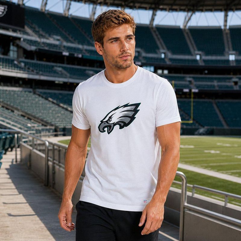 Playera Aficionado NFL Philadelphia Eagles Manga Corta Blanco Hombre