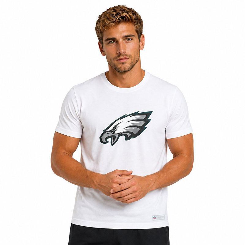Playera Aficionado NFL Philadelphia Eagles Manga Corta Blanco Hombre