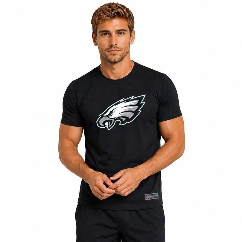Playera Aficionado NFL Philadelphia Eagles Manga Corta Negro Hombre