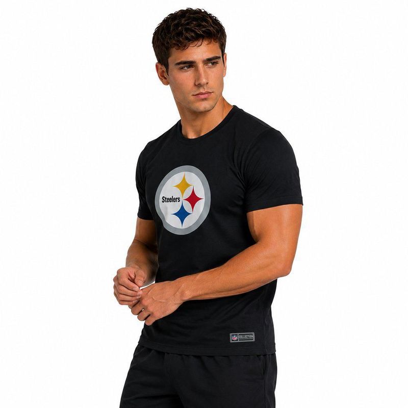Playera Aficionado NFL Pittsburgh Steelers Manga Corta Negro Hombre