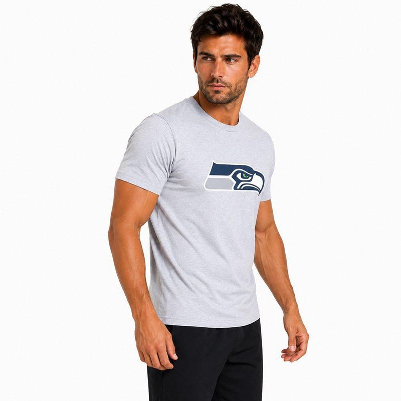 Playera Aficionado NFL Seattle Seahawks Manga Corta Gris Hombre